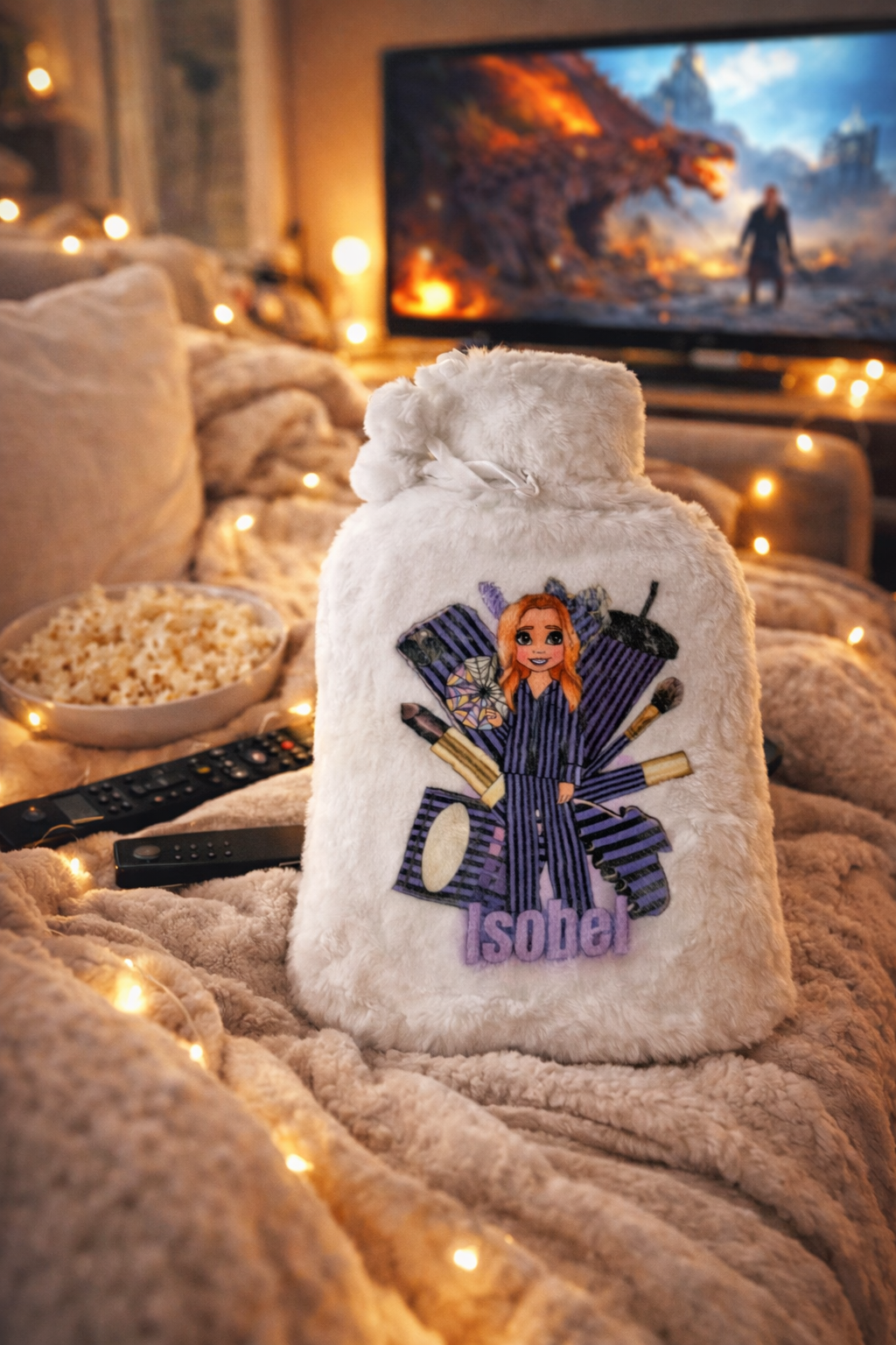 Personalised Dolly Hot Water Bottle – Custom Name Included