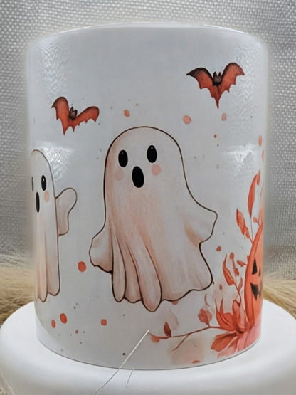 Ghost and pumpkin Halloween mug real product photo 2