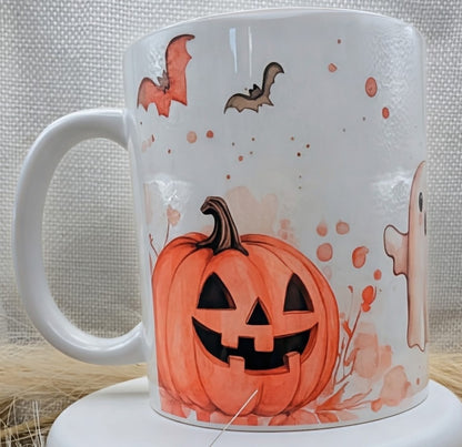 Ghost and pumpkin Halloween mug real product photo 4