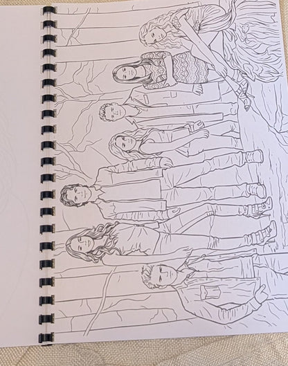 Real photo of a landscape group colouring page