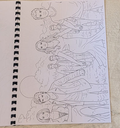 Real photo of a landscape character colouring page