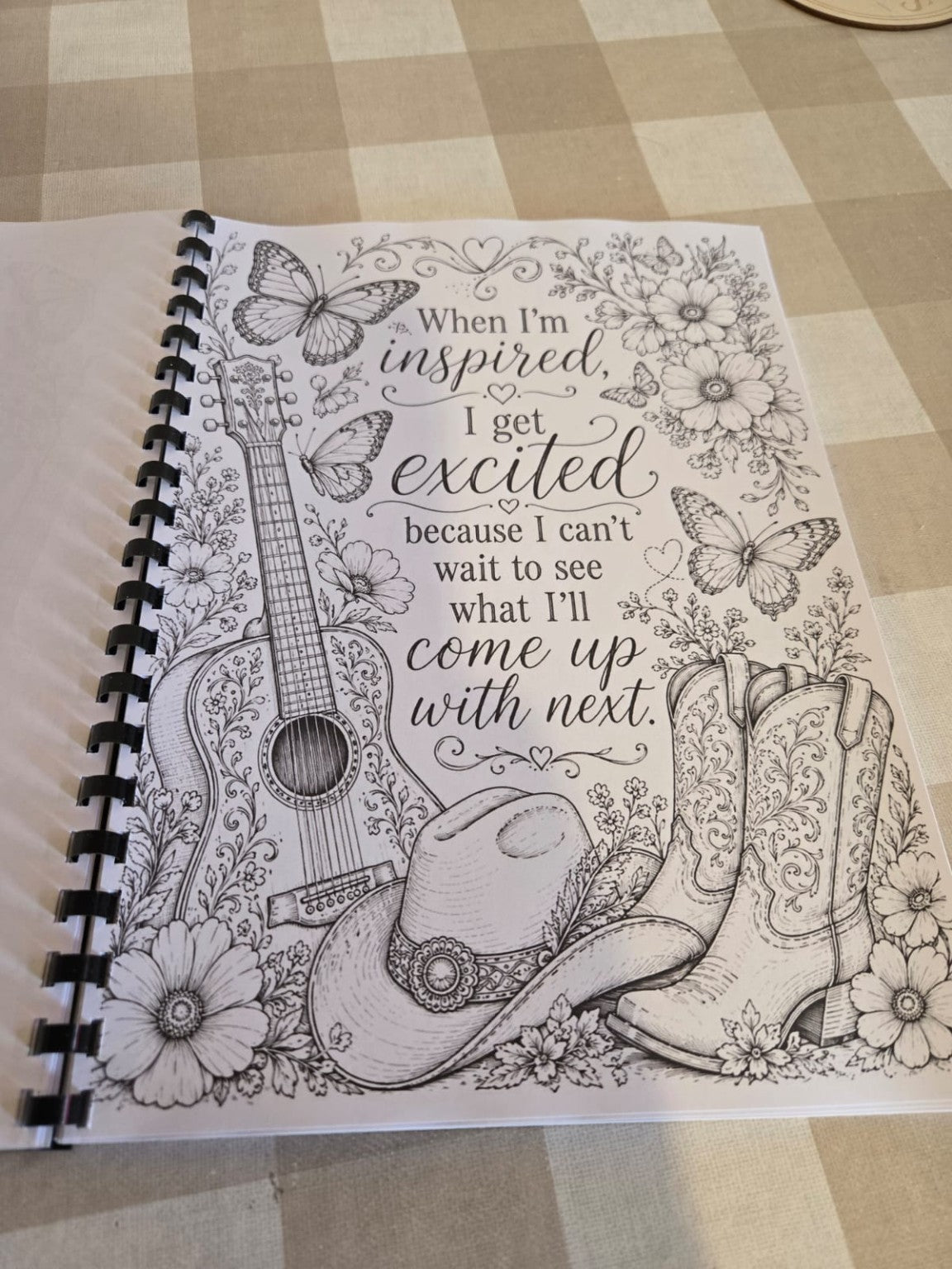 Inspirational quote colouring page