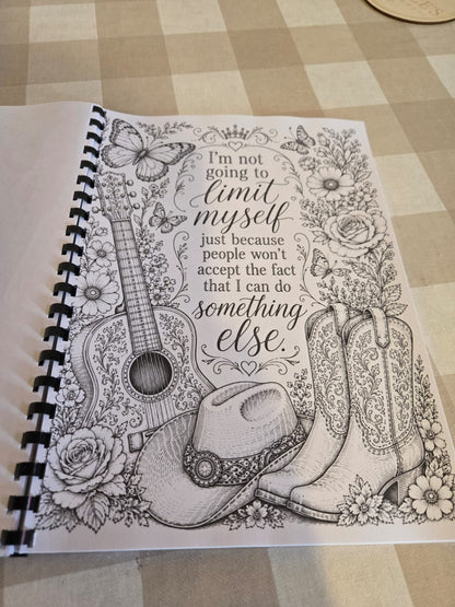 Motivational quote colouring page