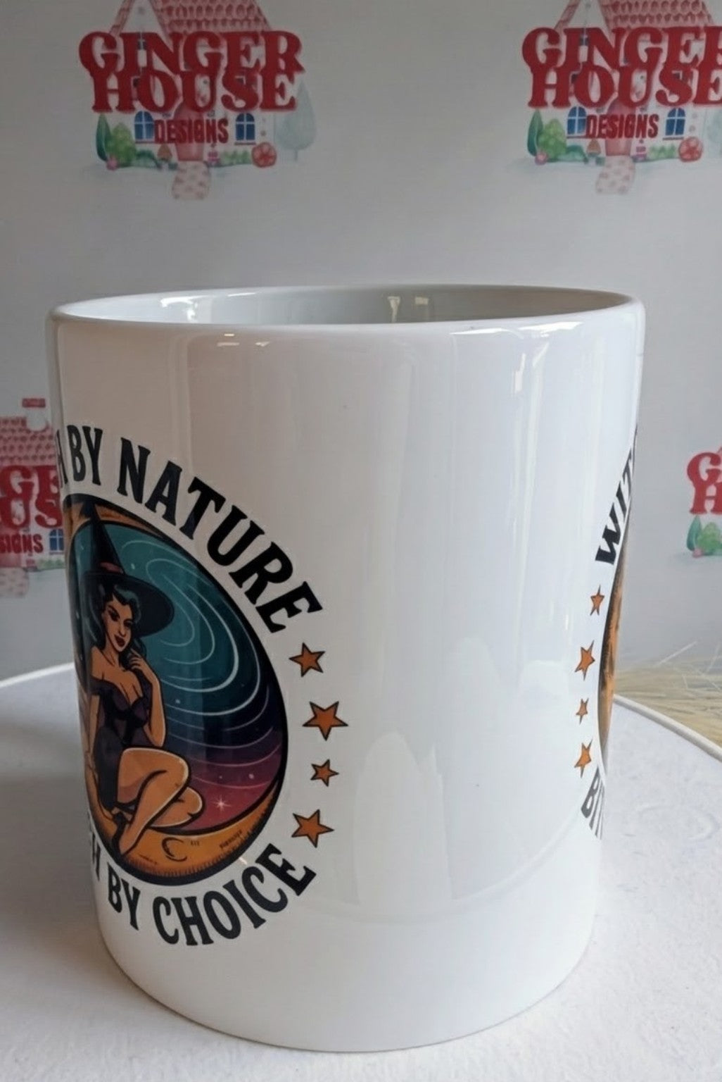 Witch by Nature mug wrap-around view